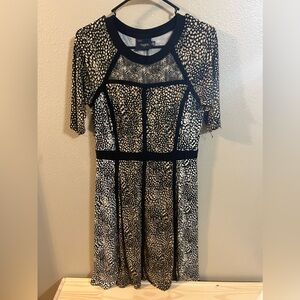 Just.. Taylor size 8 black brown spotted past knees. With sleeves